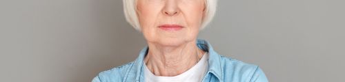 close up of elderly woman's lower half of face 
